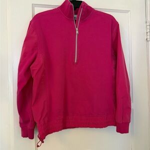 Pink Oversized Half-Zip Pullover